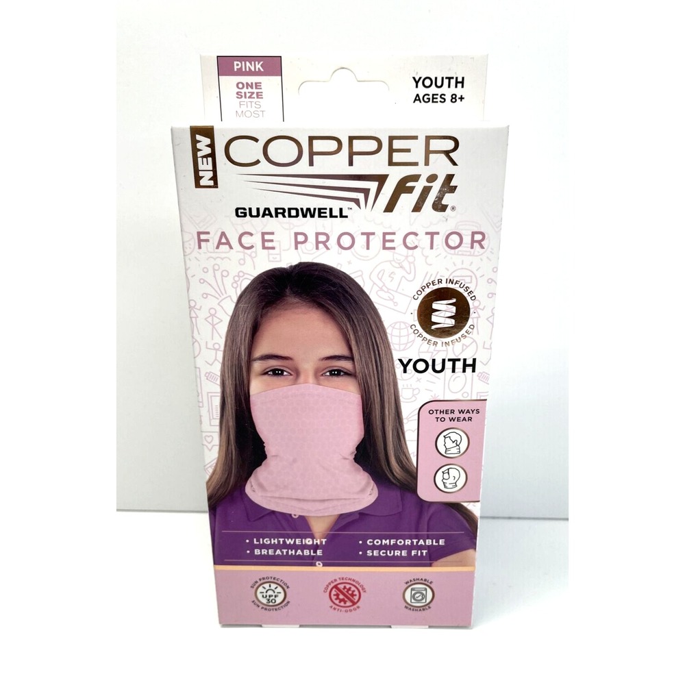 Copper Fit Guardwell Face Protector Mask Youth Pink Brand New